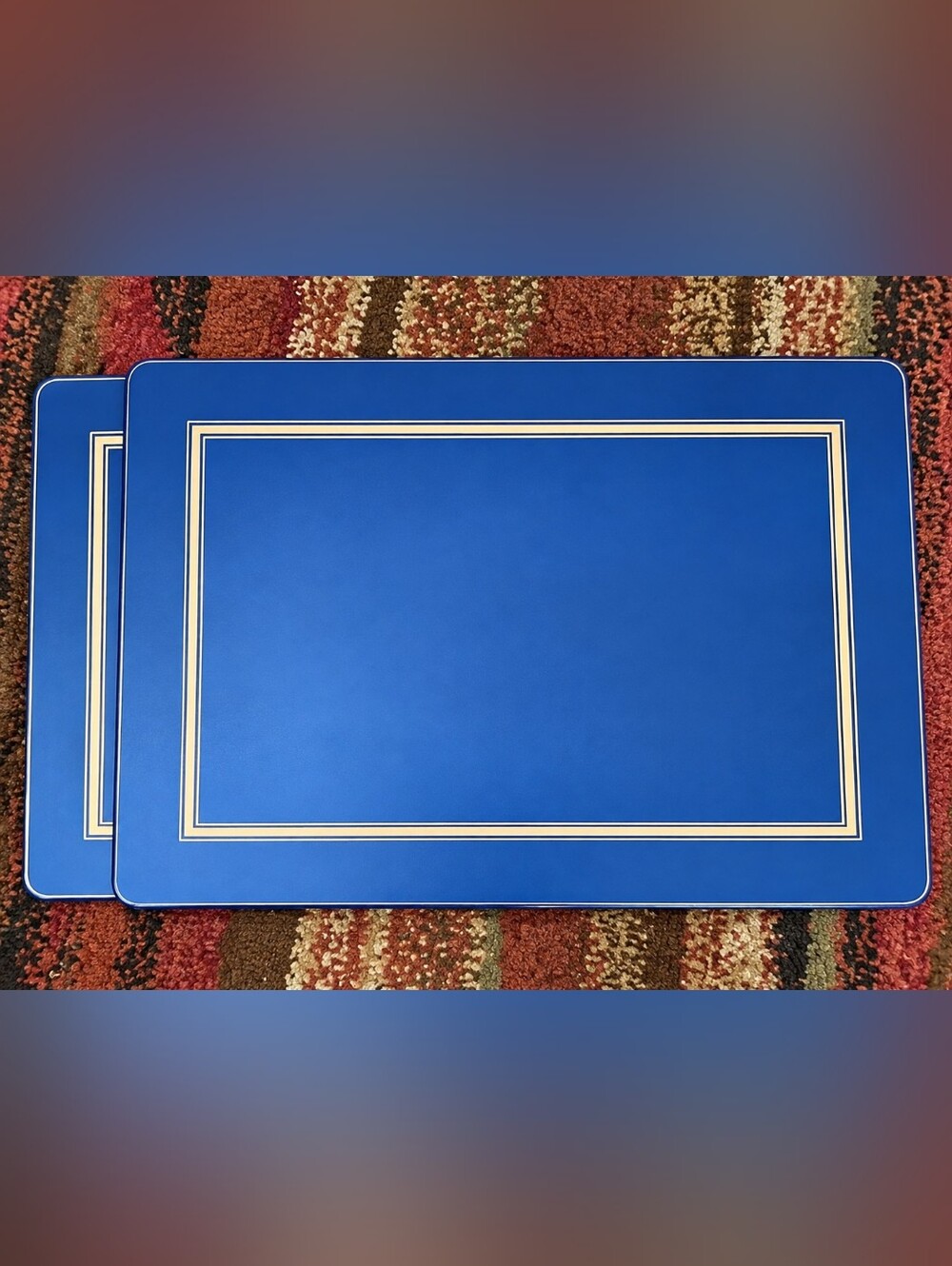 Pimpernel Midnight Blue with Gold Border Cork Board Placemat- Set Of 8
